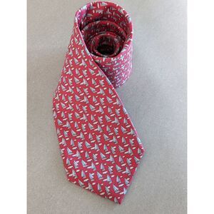VINEYARD VINES PINK SAIL BOAT REPEAT PRINT‎ MADE IN USA SILK NECKTIE TIE HSE0819
